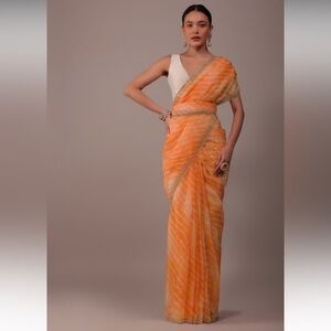 Kalki fashion orange organza saree